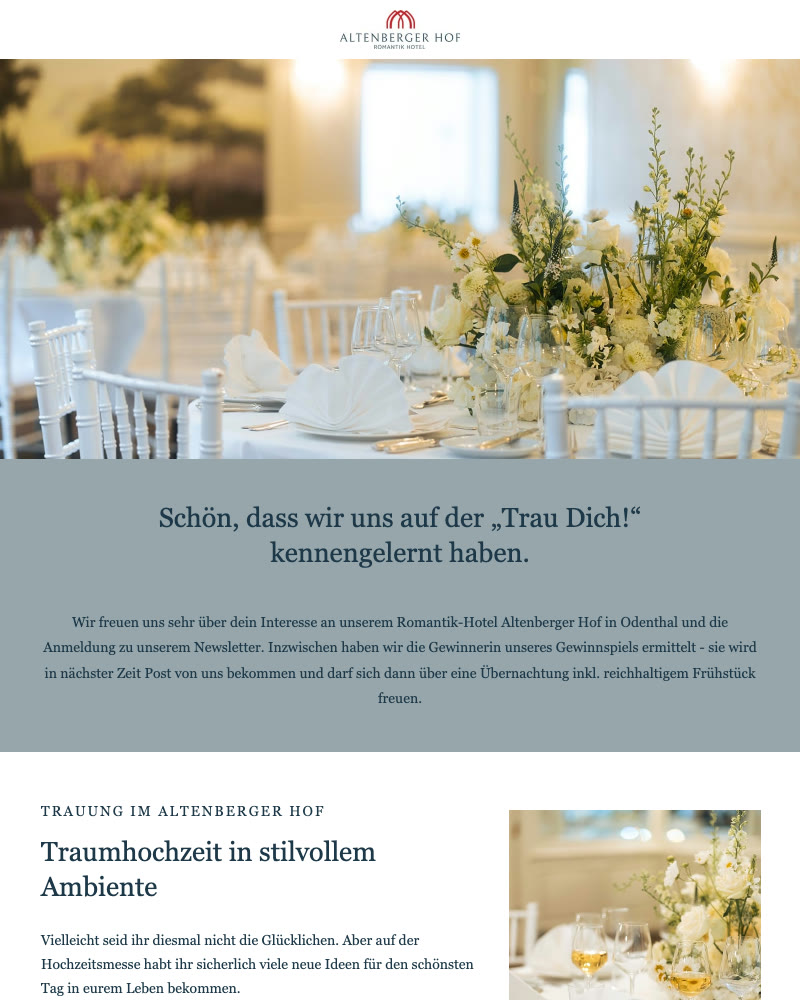 Newsletter nach der Trau Dich! — „Schön, dass wir uns auf der Messe kennengelernt haben