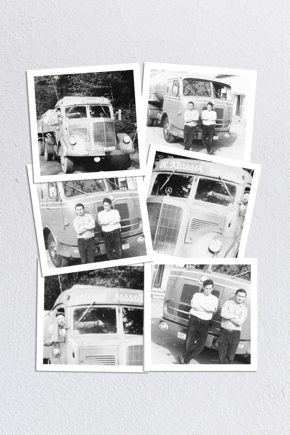 Collage historischer Klaeser-Fotografien für das 70-jährige Jubiläum